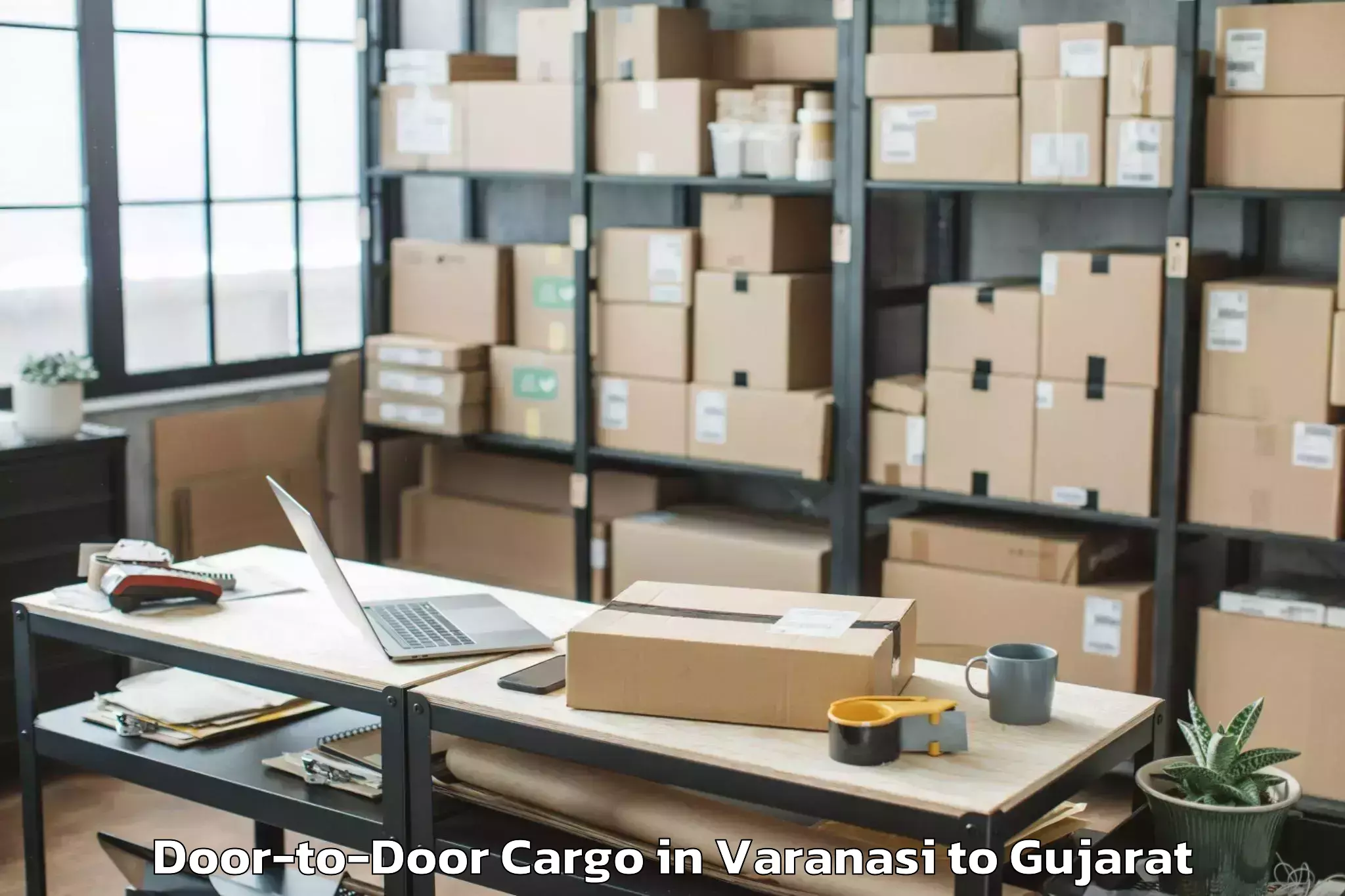 Top Varanasi to Khambhat Door To Door Cargo Available